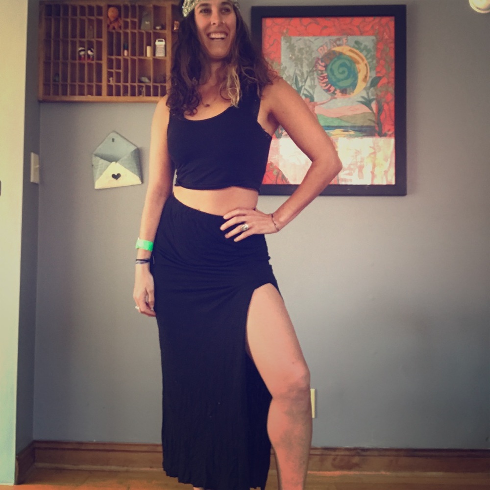 !!!Sale!!! Long Black Skirt with Slit. Sexy.